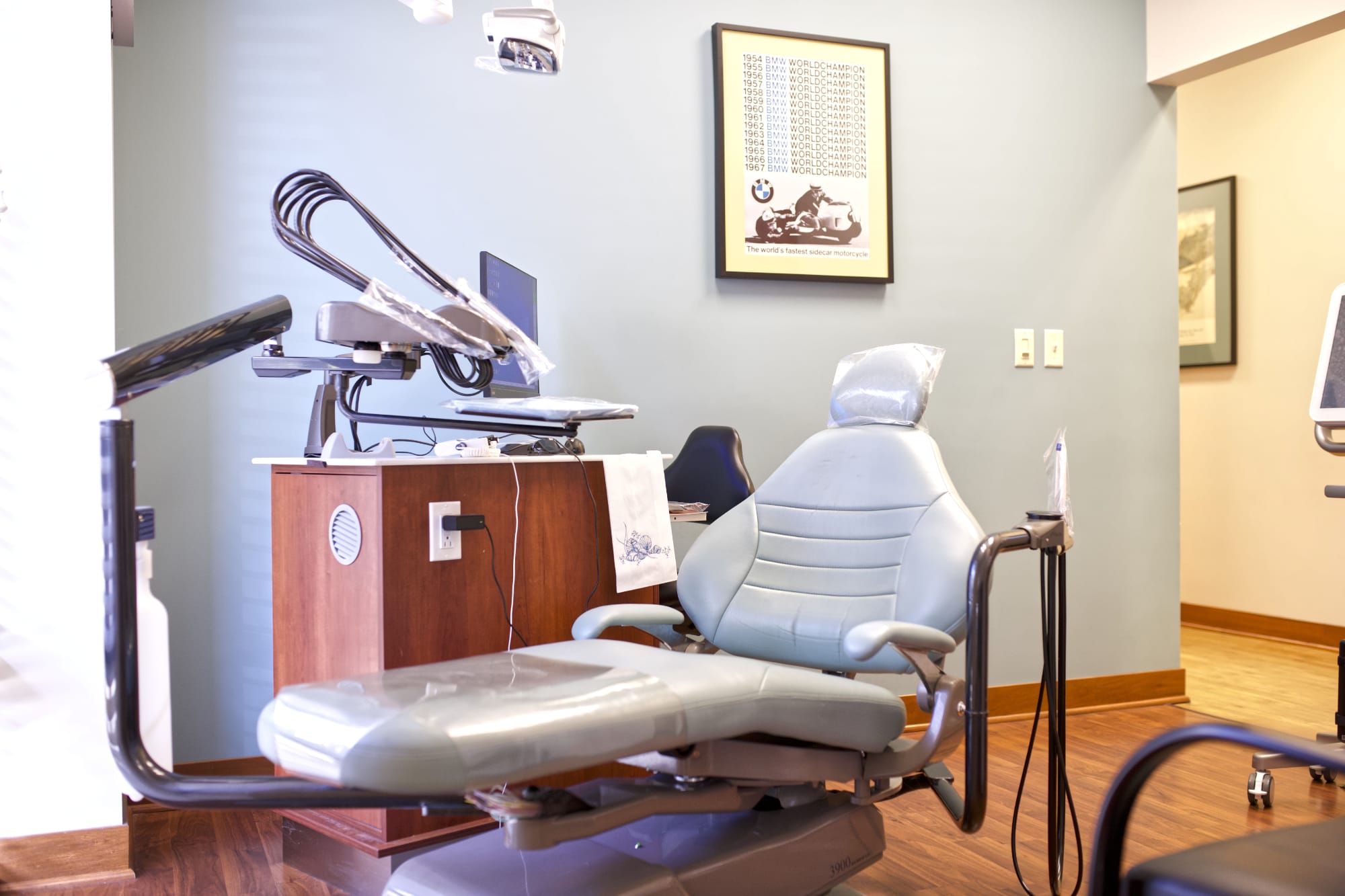 dental chair in clinic area